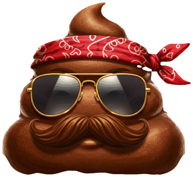 The mascot: sunglasses, bandana, mustache